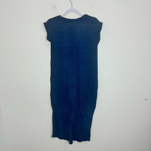Anthropologie Cloth & Stone Nila T shirt Maxi Dress Side Slits Blue Size XS - Picture 3 of 12